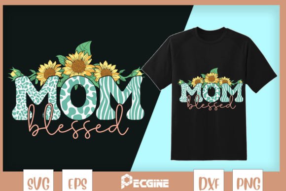 Blessed Mom Western Mama Mother's Day Graphic Design for Crafts
