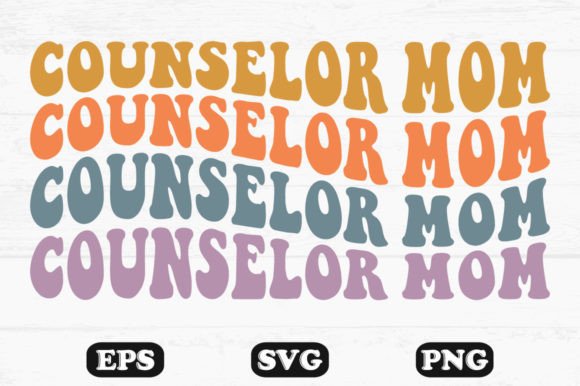 Counselor Mom Retro Wavy T-shirt Design: A Versatile Graphic for Crafts and Graphics