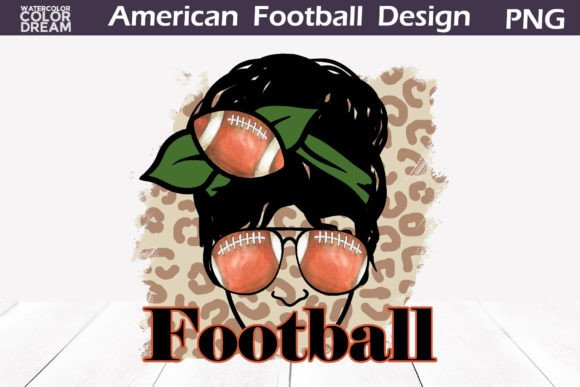 Messy Bun Football Leopard Print: A Bold Graphic for Crafts and Merch