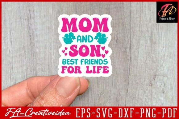 Mom and Son Best Friends SVG Design for Blogs, Crafts & Graphics