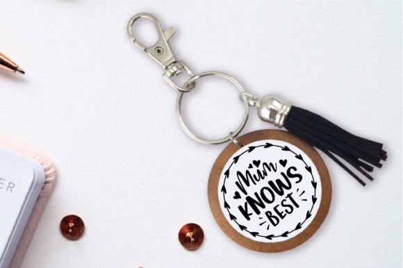 Mom Knows Best Keychain Laser Cut SVG for Crafts and Graphics